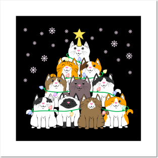 Christmas Tree Cat Kitten Xmas Ugly Christmas Posters and Art